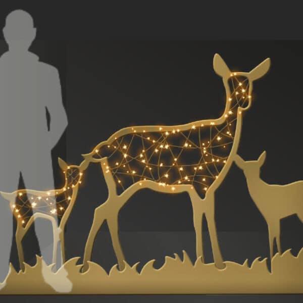 Aluminium Cut Deer, 245x27x170cm - Image 4