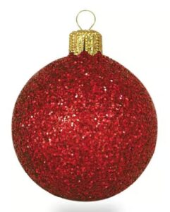 80mm Glitter Red Bauble