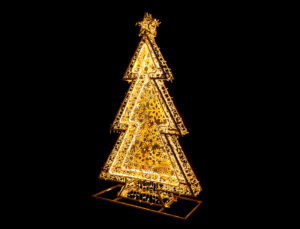 Golden snowflake tree, 140x230x30cm