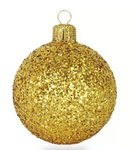 250mm Gold Glitter Bauble