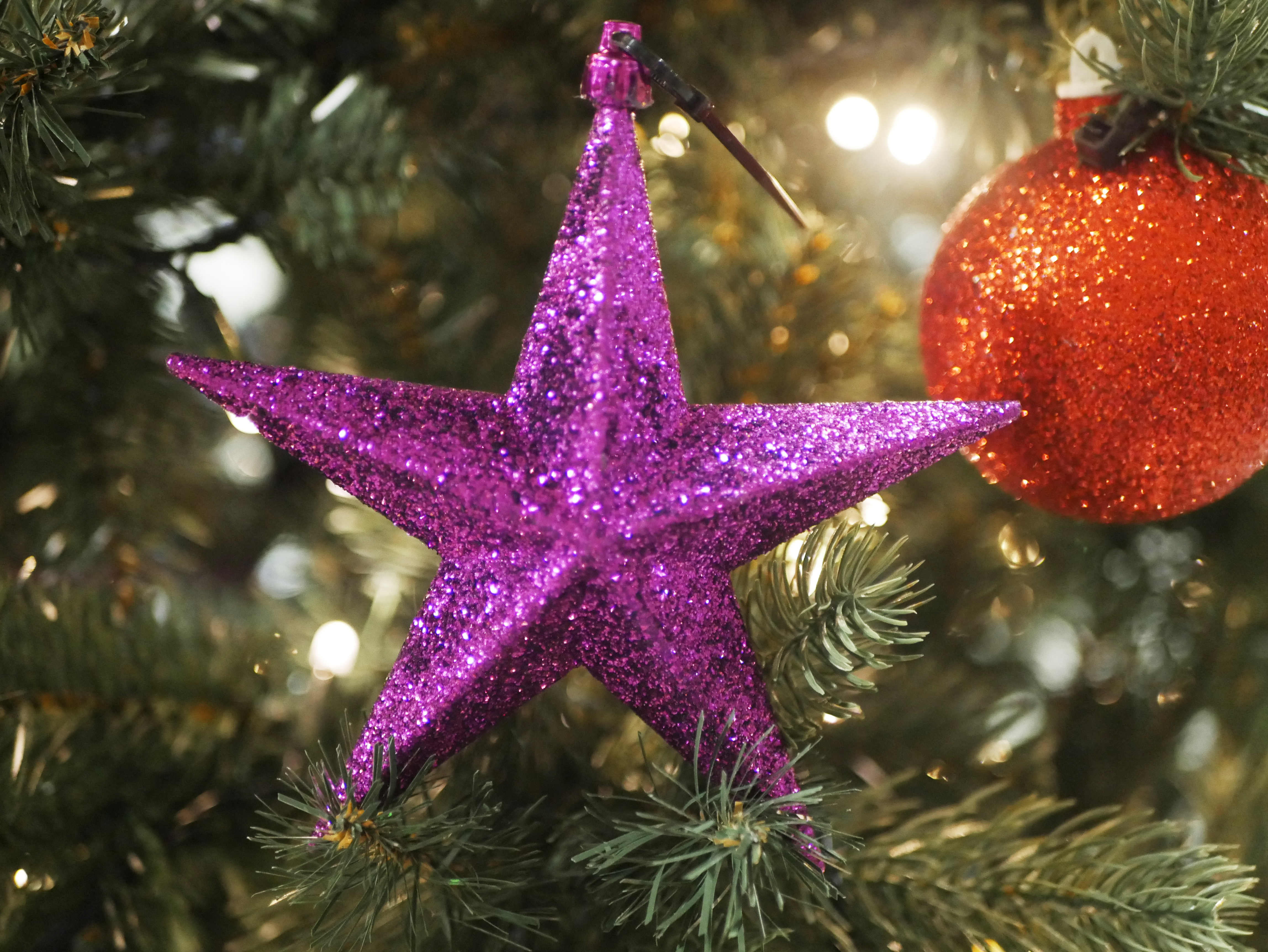 Star 150mm Purple Glitter